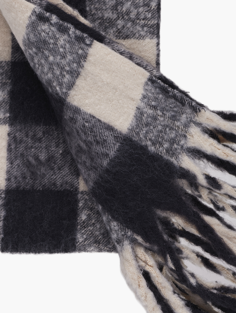 MyRunway | Shop Woolworths Black Chunky Check Tassel Fleece Scarf